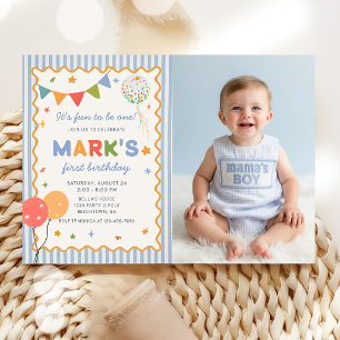 It's Fun to Be One Colorful Birthday Photo Invitation