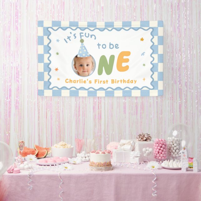 It's Fun To Be One Colourful 1st Birthday Banner (Party)