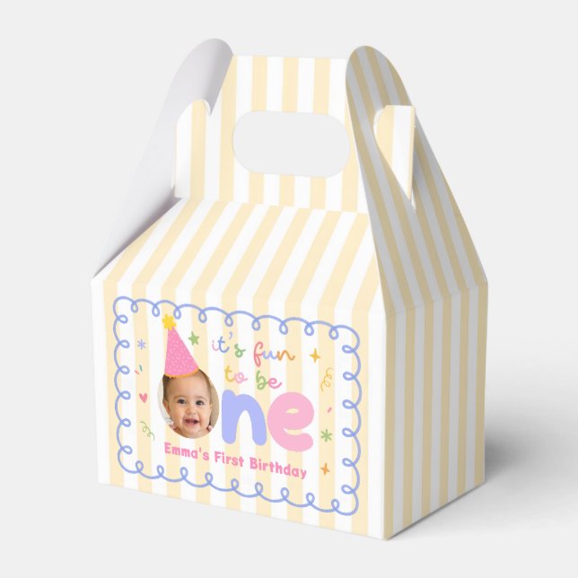 Its Fun To Be One Colourful Birthday Favour Box (Front Side)