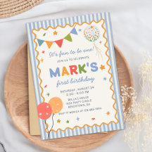 It's Fun to Be One Colourful Birthday Invitation