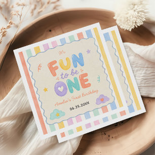 It's Fun To Be One Colourful Birthday Party Napkin