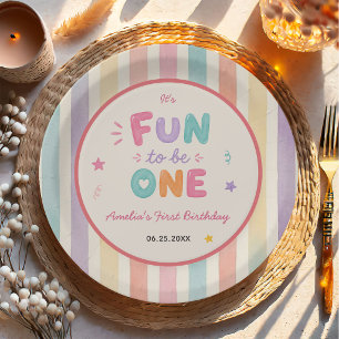 It's Fun To Be One Colourful Birthday Party Paper Plate
