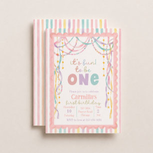 It's Fun To Be One Colourful Pastel1st Birthday In Holiday Card