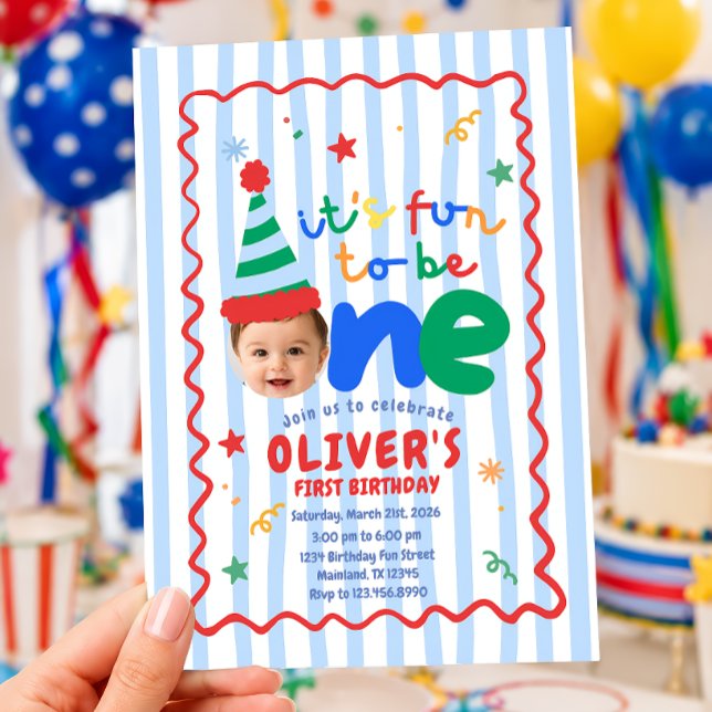 Its Fun To Be One First Birthday Invitation (Creator Uploaded)