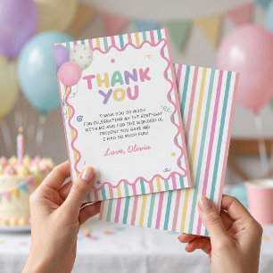 It's Fun To Be One Girl Birthday Thank You Card