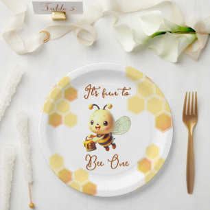It's Fun to Bee One Honey Bee Birthday  Paper Plate