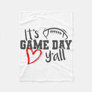 Its Game Day Yall Cute Super Footll Bowl Heart Wom Fleece Blanket