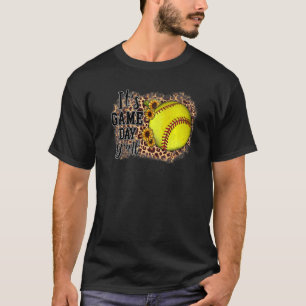 It's Game Day Yall Leopard Sunflower Softball T-Shirt