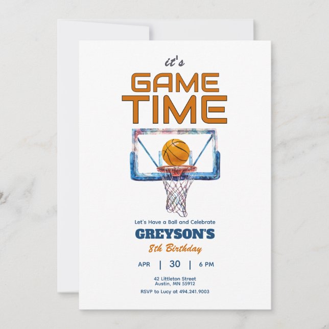 It's Game Time Any Age Birthday Invitation (Front)