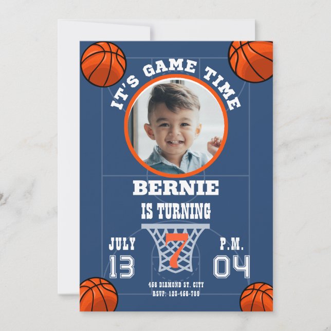IT'S GAME TIME BIRTHDAY CELEBRATION PARTY INVITATION (Front)