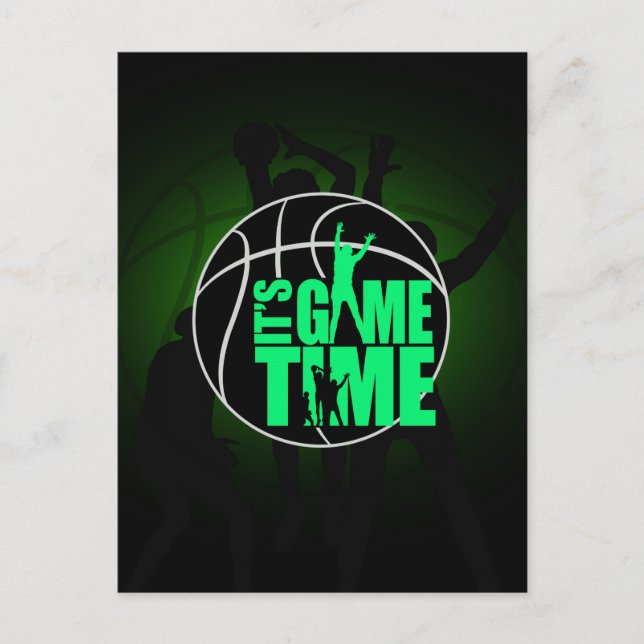 It's Game Time - Green  Postcard (Front)