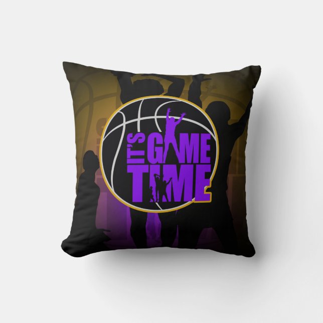 It's Game Time - Purple & Gold Cushion (Front)
