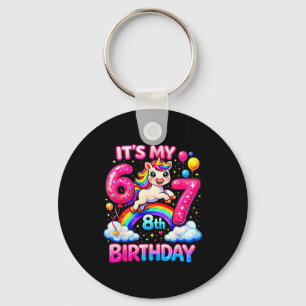 It's Girls 8th Birthday Unicorn Squad Six Key Ring