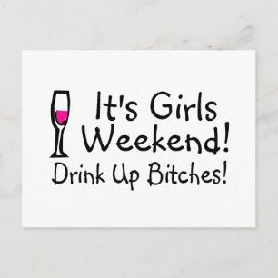 Its Girls Weekend Drunk Up Wine Postcard