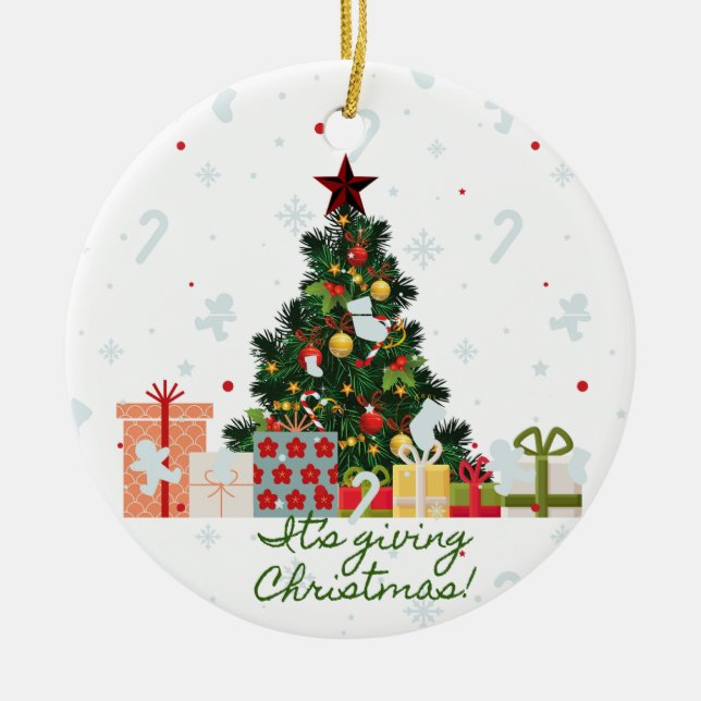It's Giving Christmas Christmas ornament (Front)