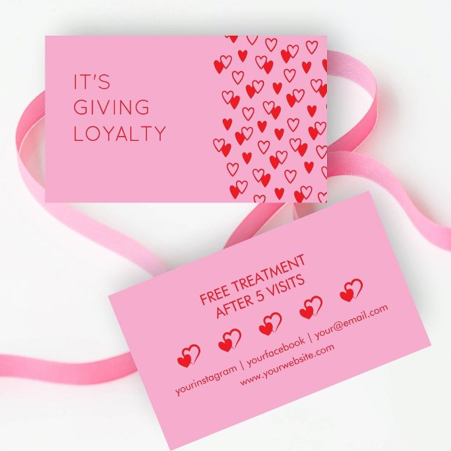 It's Giving Loyalty Love Hearts Pink and Red Card (Creator Uploaded)