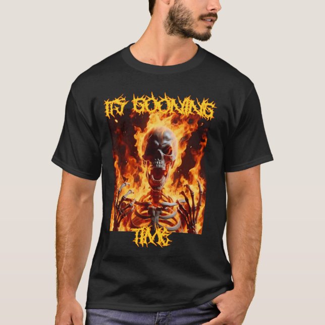 It's Gooning Time Funny Cringe Hard Skeleton Meme  T-Shirt (Front)