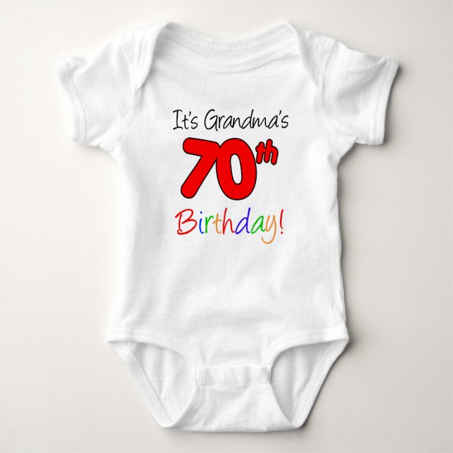 It's Grandma's 70th Birthday For Grandchild Baby Bodysuit (Front)