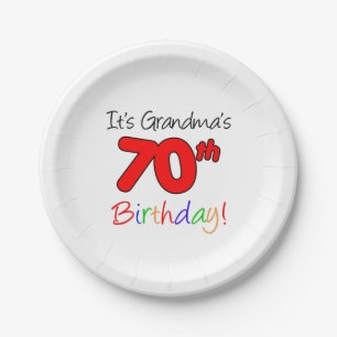 It's Grandma's 70th Birthday Party Plates