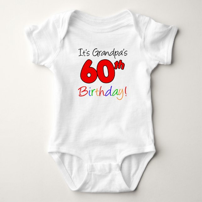 It's Grandpa's 60th Birthday For Grandchild Baby Bodysuit (Front)