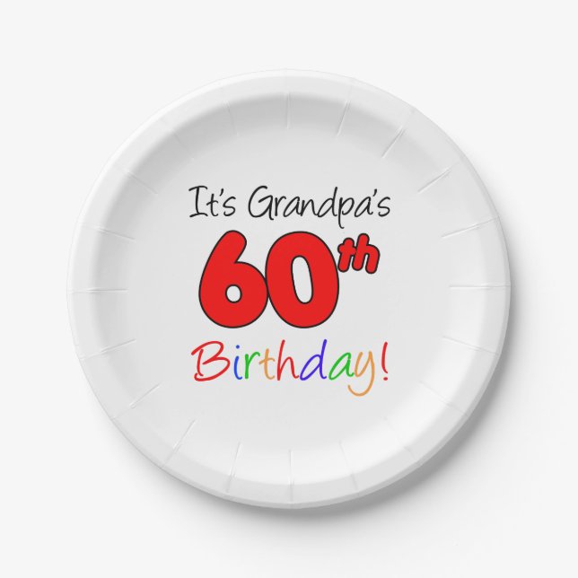 It's Grandpa's 60th Birthday Party Plates (Front)