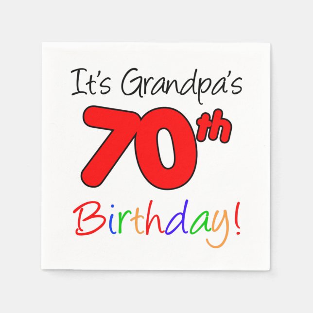 It's Grandpa's 70th Birthday Party Napkins (Front)
