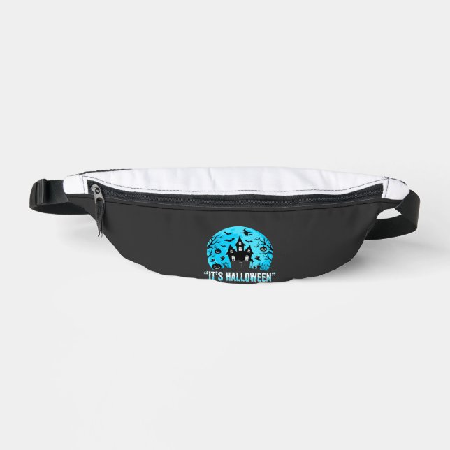 It's Halloween Haunted House Bat Design Bum Bags (Front)