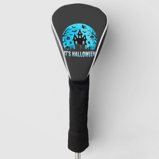 It's Halloween Haunted House Bat Design Golf Head Cover (Front)