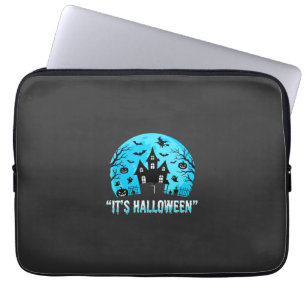 It's Halloween Haunted House Bat Design Laptop Sleeve
