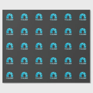 It's Halloween Haunted House Bat Design Wrapping Paper