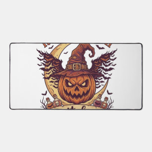 Its Halloween Witches Pumpkin Witch Hat Moon_1 Desk Mat