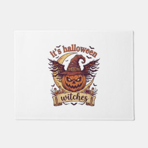 Its Halloween Witches Pumpkin Witch Hat Moon_1 Doormat