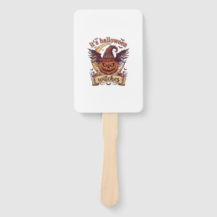 Its Halloween Witches Pumpkin Witch Hat Moon_1 Hand Fan