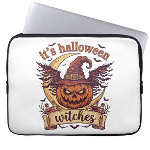 Its Halloween Witches Pumpkin Witch Hat Moon_1 Laptop Sleeve