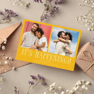 It's Happening 2-Photo Yellow Wedding Save The Date