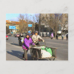 It's heavy so we work together postcard