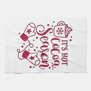 It's Hot Chocolate Season Cacoa Christmas Tea Towel