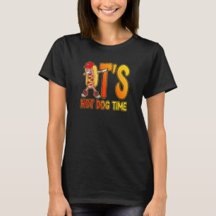 It's Hot Dog Time  Dog On A Bun Walking T-Shirt