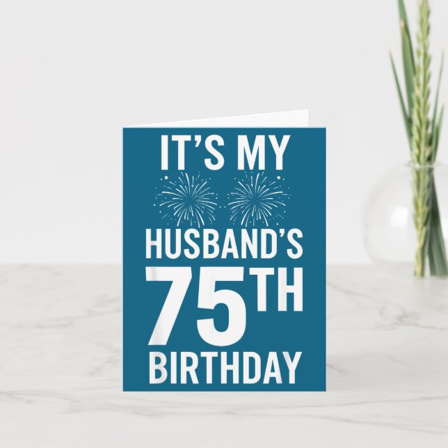It's Husband's 75th Birthday Anniversary Artwork Card (Front)