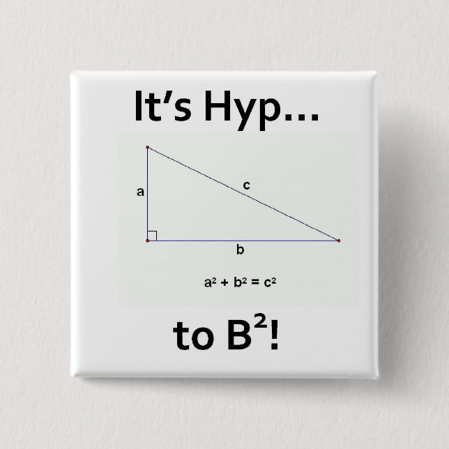 It's Hyp... to B squared! 15 Cm Square Badge (Front)