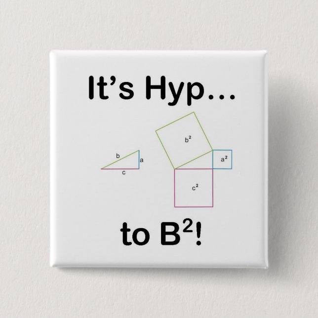 It's Hyp... to B squared! 15 Cm Square Badge (Front)