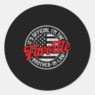 It's i'm the favourite brother-in-law us flag classic round sticker