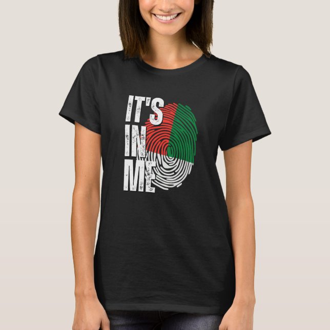It's In Me Madagascar Flag Fingerprint Malagasy He T-Shirt (Front)