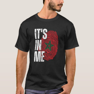 It's In Me Morocco Flag Fingerprint Moroccan Herit T-Shirt