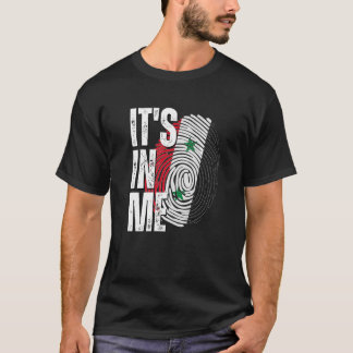 It's In Me Syria Flag Fingerprint Syrian Heritage T-Shirt