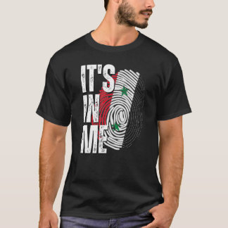 It's In Me Syria Flag Fingerprint Syrian Heritage T-Shirt