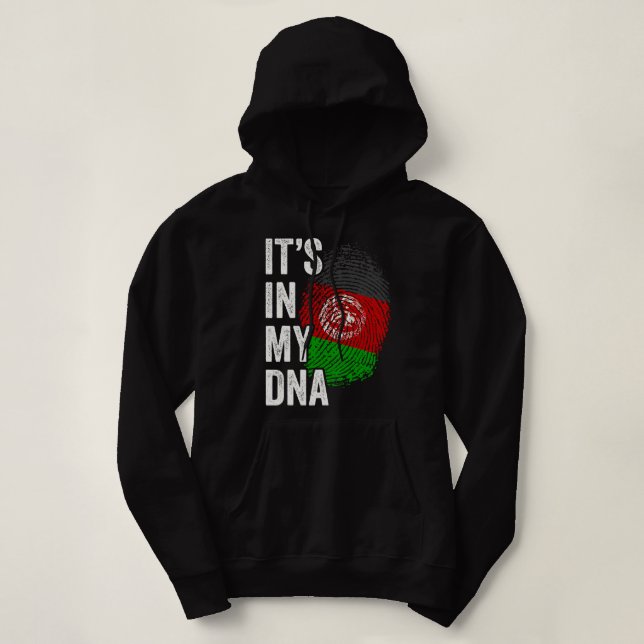 ITS IN MY DNA Afghanistan Flag Afghan Roots Pride  Hoodie (Design Front)