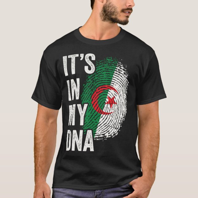 ITS IN MY DNA Algeria Flag Algerian Roots Pride Ge T-Shirt (Front)