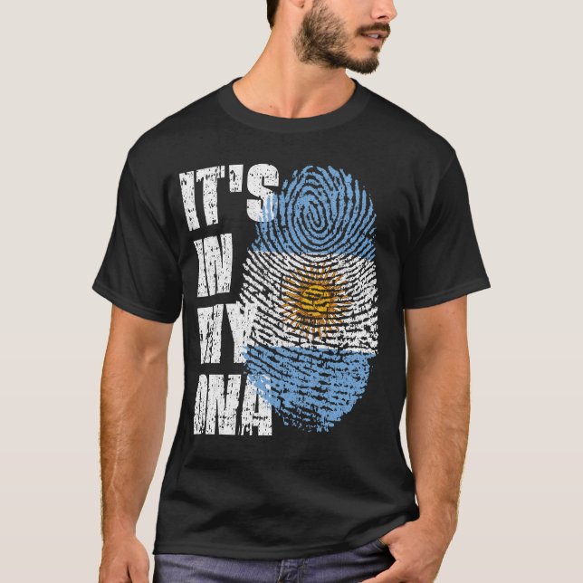 IT'S IN MY DNA Argentina Flag Boy Girl Gift T-Shirt (Front)