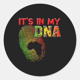 It's In My Dna Black History Roots African Fingerp Classic Round Sticker